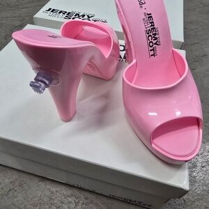 ❤️❤️SOLD!!!!!!❤️❤️ MELISSA PINK BARBIE OPEN TOE HEELS SIZE6